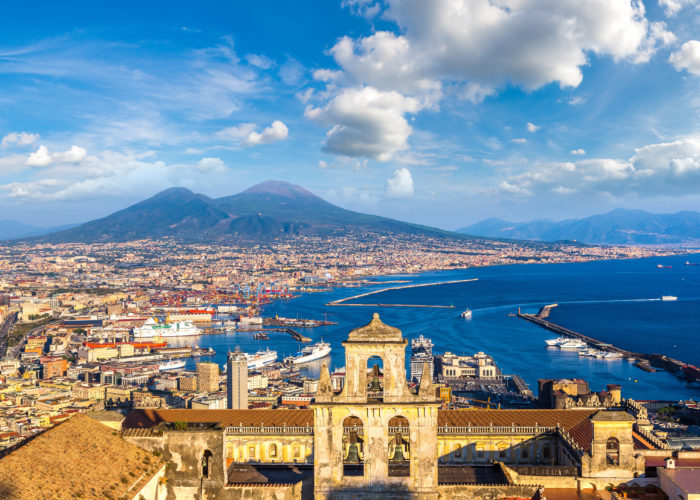 View of Naples with Mount Vesuvius in the background