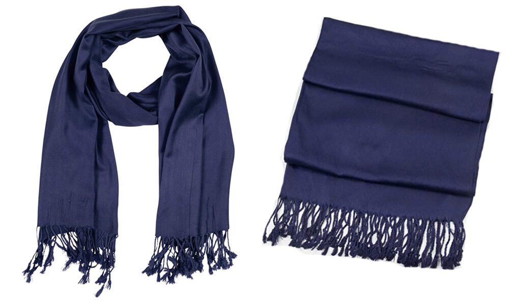 Blue bamboo scarf