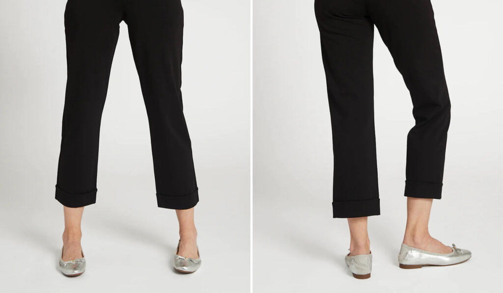 Betabrand's Cosmo Lite Yoga Dress Pants  in black, the perfect comfortable pants for air travel