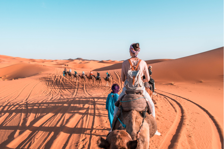 Camel Back Ride Sahara Desert Morocco