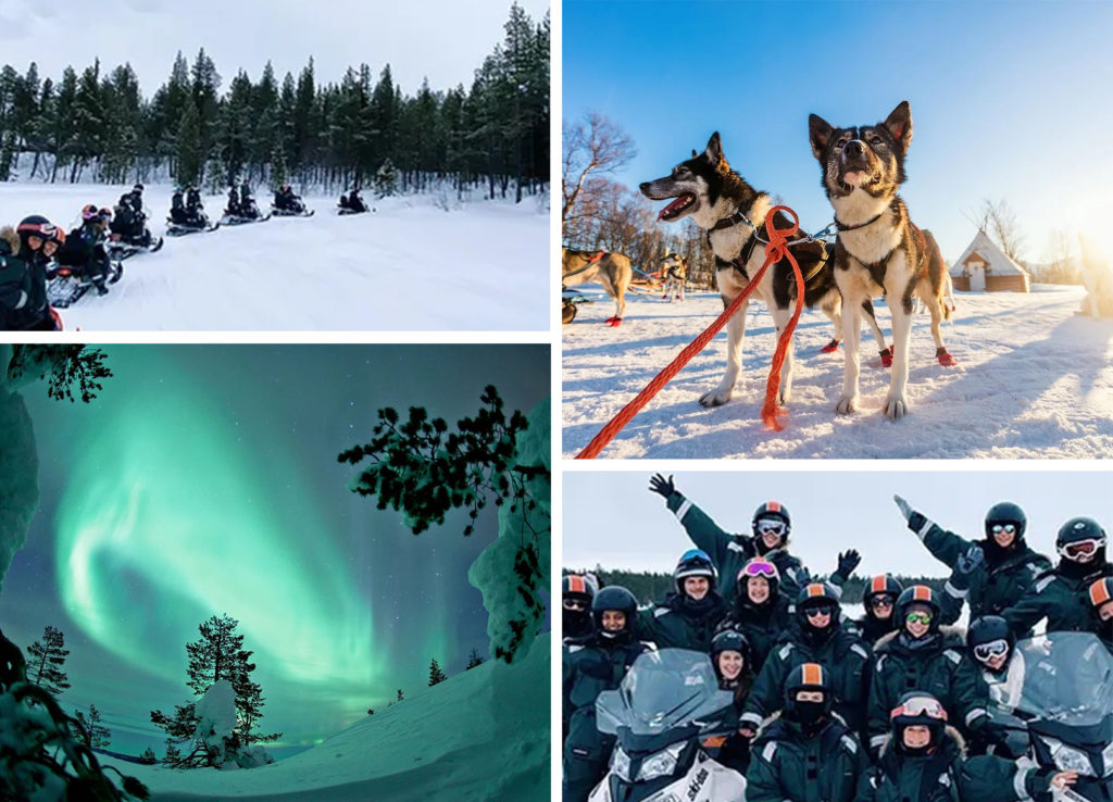 Collage of images from the For the Love of Travel Lapland Tour