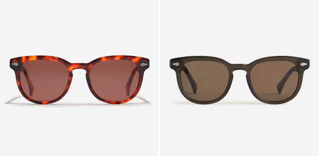 Two colors of the J.Crew Dock Sunglasses