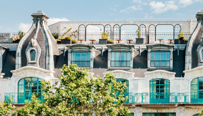 Rooftop architecture of the Kimpton St Honoré Paris